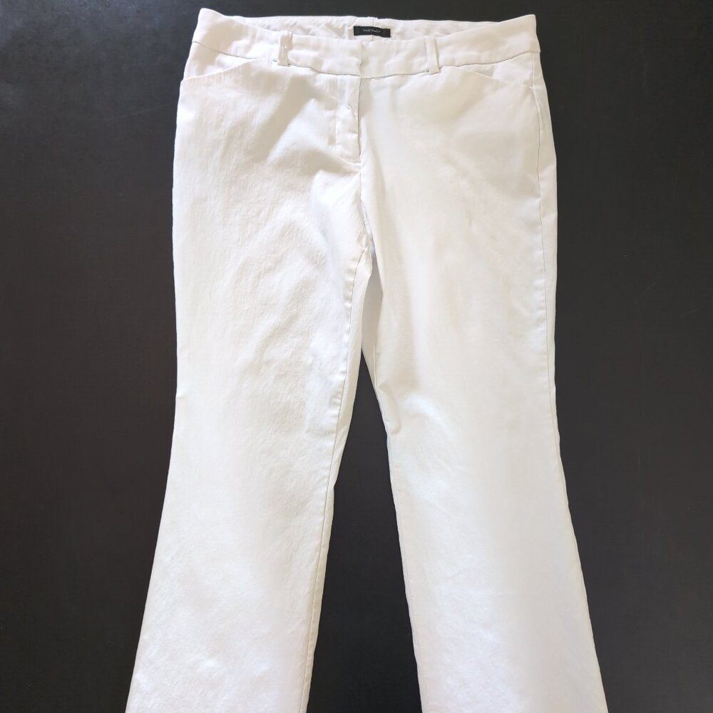 EC Women's Petite 8P Worthington Modern Fit Trouser Leg Pant White Dress